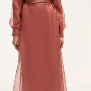 New silk organza ruffle trim maxi dress -dedar wood size L